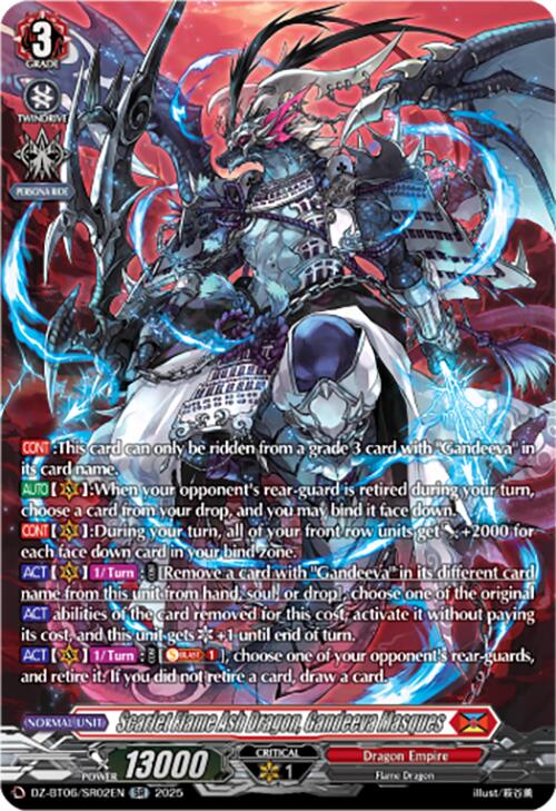 Image of Scarlet Flame Ash Dragon, Gandeeva Masques (DZ-BT06/SR02EN) [Generation Dragenesis]