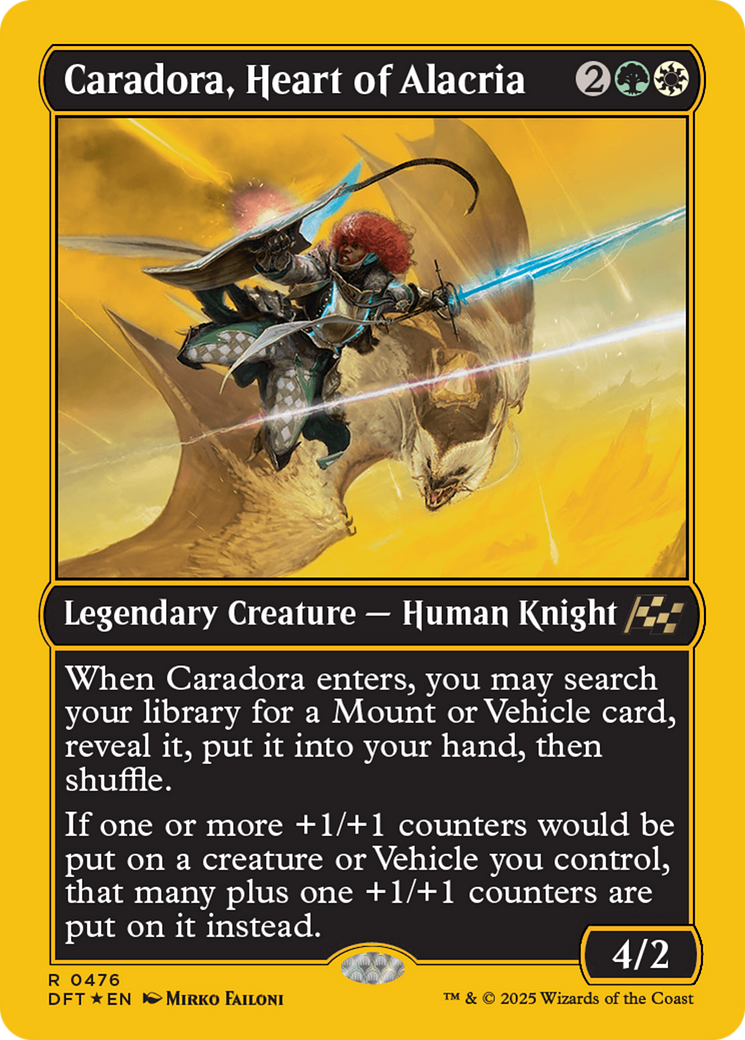 Image of Caradora, Heart of Alacria (First-Place Foil) [Aetherdrift]