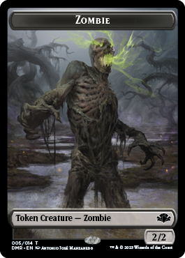 Image of Zombie // Elemental Double-Sided Token [Dominaria Remastered Tokens]