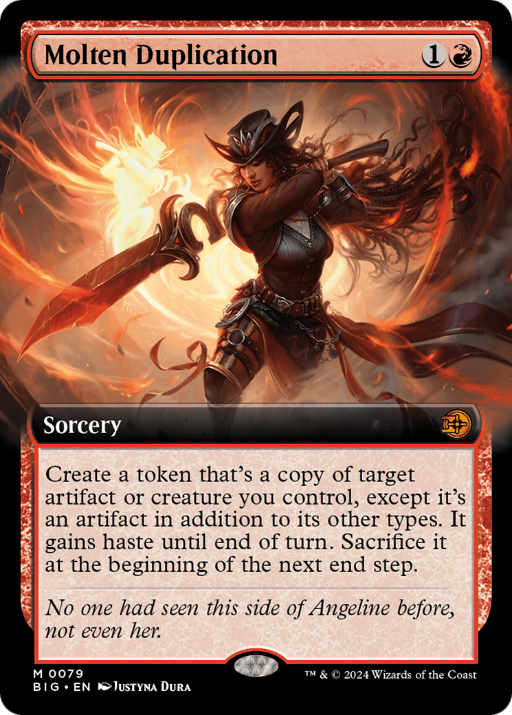 Image of Molten Duplication (Extended Art) [Outlaws of Thunder Junction: The Big Score]