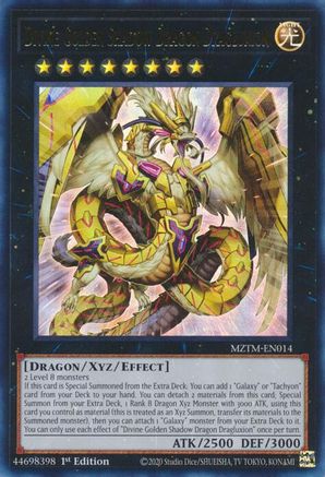 Image of Divine Golden Shadow Dragon Dragluxion [MZTM-EN014] Ultra Rare