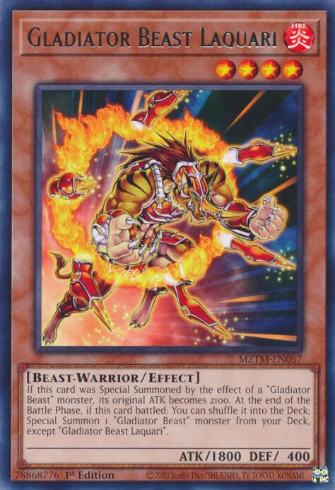 Image of Gladiator Beast Laquari [MZTM-EN067] Rare