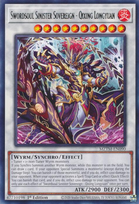 Image of Swordsoul Sinister Sovereign - Qixing Longyuan [MZTM-EN090] Rare