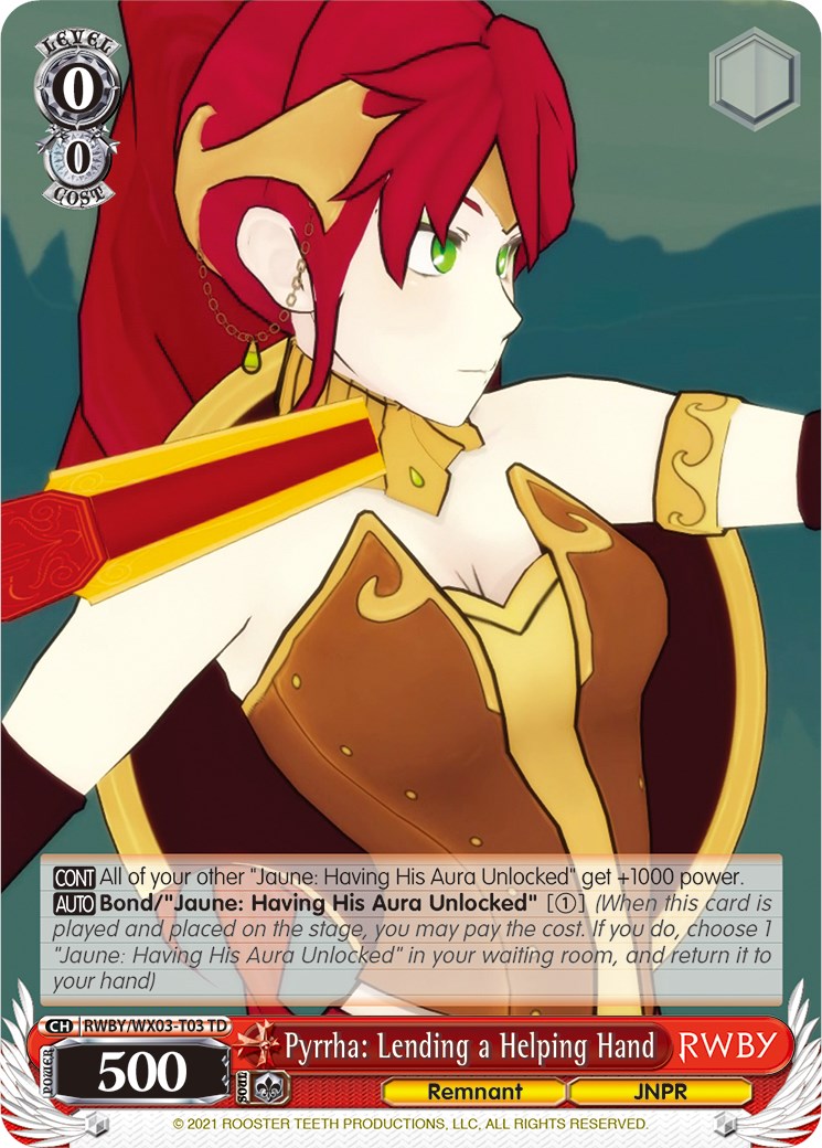 Image of Pyrrha: Lending a Helping Hand (RWBY/WX03-T03 TD) [RWBY]
