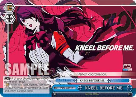 Image of KNEEL BEFORE ME. (P3/SE46-E59N) [Persona 3 Reload Premium Booster]