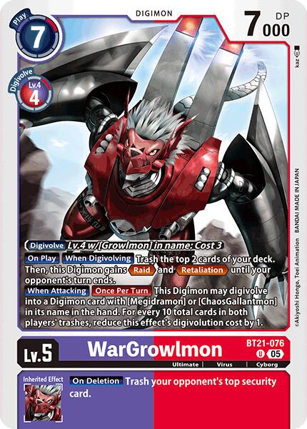 Image of WarGrowlmon [BT21-076] [World Convergence]