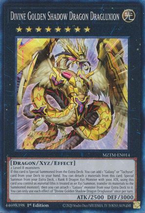Image of Divine Golden Shadow Dragon Dragluxion (Collector's Rare) [MZTM-EN014] Collector's Rare