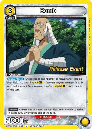 Image of Bomb (002) (UEPR/OPM-1-002) - UE06BT One Punch Man Release Event Cards