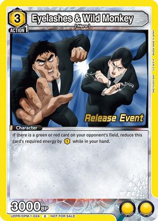 Image of Eyelashes & Wild Monkey (UEPR/OPM-1-024) - UE06BT One Punch Man Release Event Cards