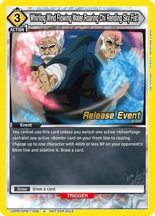 Image of Whirling Wind Flowing Water Roaring Chi Rending Sky Fist (UEPR/OPM-1-030) - UE06BT One Punch Man Release Event Cards