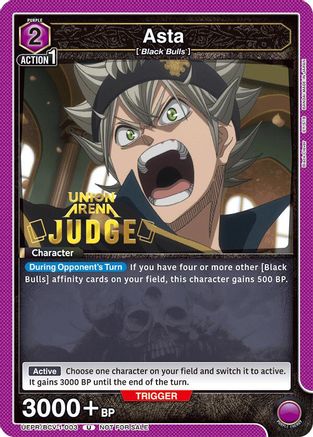 Image of Asta (Judge Pack) (UEPR/BCV-1-003) - Union Arena Promotion Cards Foil