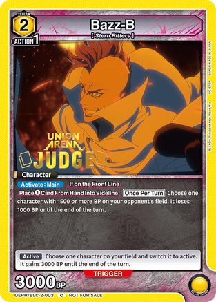 Image of Bazz-B (Judge Pack) (UEPR/BLC-2-003) - Union Arena Promotion Cards Foil