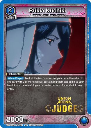 Image of Rukia Kuchiki (032) (Judge Pack) (UEPR/BLC-2-032) - Union Arena Promotion Cards Foil
