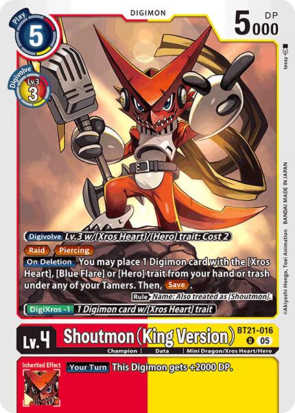 Image of Shoutmon [BT21-016] (King Version) [World Convergence]