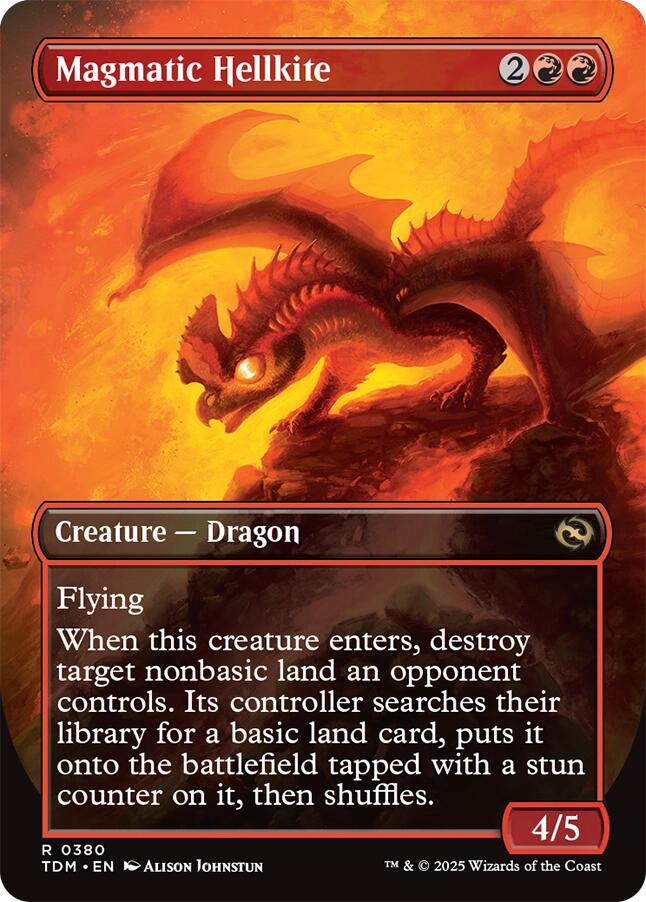 Image of Magmatic Hellkite (Borderless) [Tarkir: Dragonstorm]