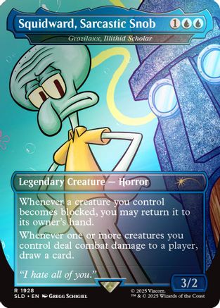 Image of Squidward, Sarcastic Snob - Grazilaxx, Illithid Scholar (Rainbow Foil) [Secret Lair Drop Series]