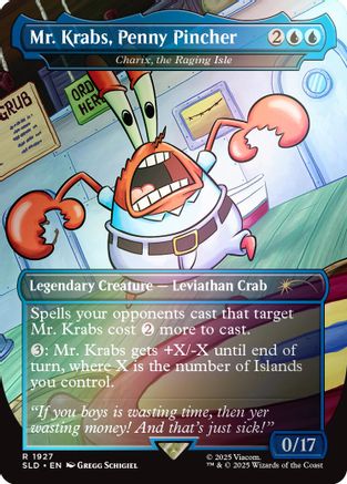 Image of Mr. Krabs, Penny Pincher - Charix, the Raging Isle (Rainbow Foil) [Secret Lair Drop Series]
