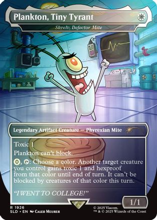 Image of Plankton, Tiny Tyrant - Shrelv, Defector Mite (Rainbow Foil) [Secret Lair Drop Series]