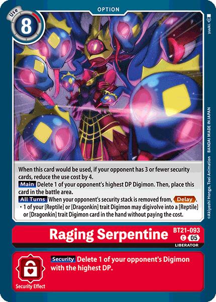 Image of Raging Serpentine [BT21-093] [World Convergence]