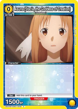 Image of Asuna (Stacia, the Goddess of Creation) (019) (Box Topper Foil) (UE07BT/SAO-1-019) - UE07BT Sword Art Online Foil