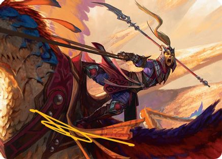 Image of Dragonback Lancer Art Card (3/54) (Gold-Stamped Signature) [Tarkir: Dragonstorm Art Series]
