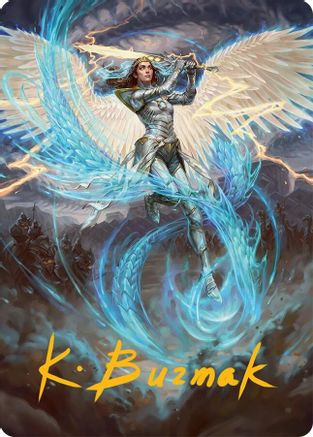 Image of Elspeth, Storm Slayer Art Card (49/54) (Gold-Stamped Signature) [Tarkir: Dragonstorm Art Series]