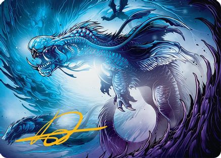 Image of Roiling Dragonstorm Art Card (33/54) (Gold-Stamped Signature) [Tarkir: Dragonstorm Art Series]