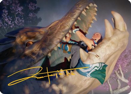 Image of Jaws of Defeat Art Card (53/54) (Gold-Stamped Signature) [Tarkir: Dragonstorm Art Series]