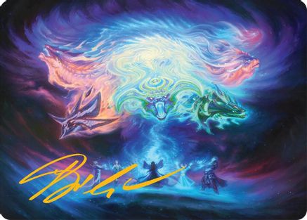 Image of Call the Spirit Dragons Art Card (21/54) (Gold-Stamped Signature) [Tarkir: Dragonstorm Art Series]