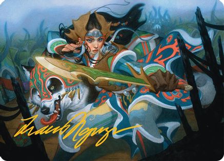 Image of Eshki Dragonclaw Art Card (23/54) (Gold-Stamped Signature) [Tarkir: Dragonstorm Art Series]