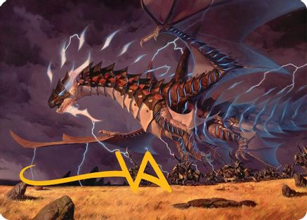 Image of Neriv, Heart of the Storm Art Card (25/54) (Gold-Stamped Signature) [Tarkir: Dragonstorm Art Series]