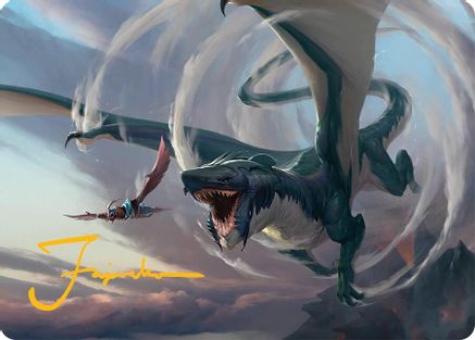 Image of Whirlwing Stormbrood Art Card (27/54) (Gold-Stamped Signature) [Tarkir: Dragonstorm Art Series]