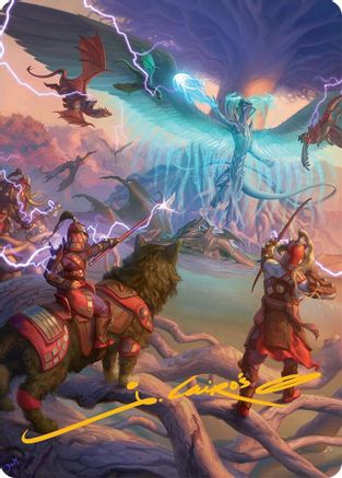 Image of All-Out Assault Art Card (50/54) (Gold-Stamped Signature) [Tarkir: Dragonstorm Art Series]