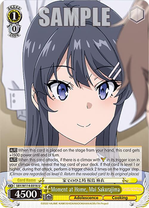Image of Moment at Home, Mai Sakurajima (SBY/W114-E016 U) [Rascal Does Not Dream Series]