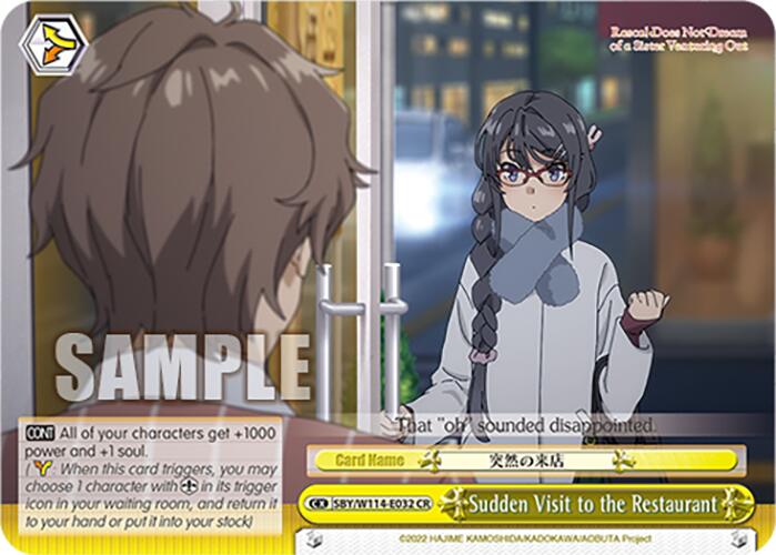 Image of Sudden Visit to the Restaurant (SBY/W114-E032 CR) [Rascal Does Not Dream Series]