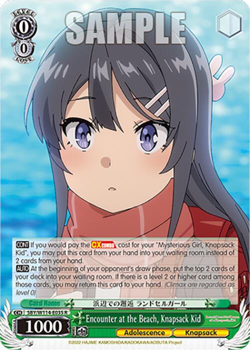 Image of Encounter at the Beach, Knapsack Kid (SBY/W114-E035 R) [Rascal Does Not Dream Series]