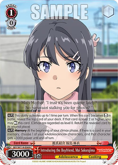 Image of Introducing the Boyfriend, Mai Sakurajima (SBY/W114-E069 C) [Rascal Does Not Dream Series]