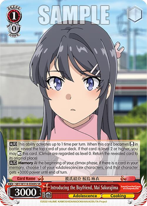 Image of Introducing the Boyfriend, Mai Sakurajima (SBY/W114-E069S SR) [Rascal Does Not Dream Series]