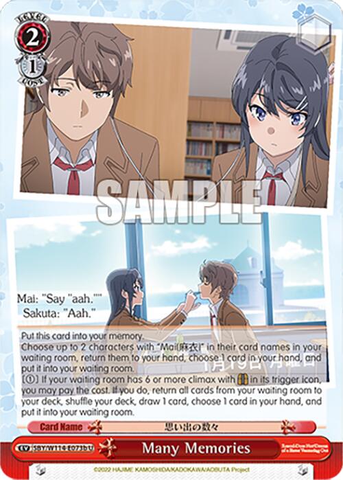 Image of Many Memories (SBY/W114-E073b U) [Rascal Does Not Dream Series]