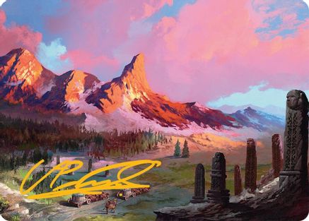 Image of Rugged Highlands Art Card (29/54) (Gold-Stamped Signature) [Tarkir: Dragonstorm Art Series]