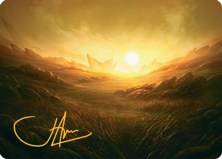 Image of Plains Art Card (31/54) (Gold-Stamped Signature) [Tarkir: Dragonstorm Art Series]