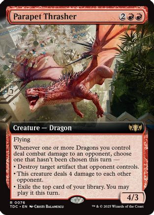 Image of Parapet Thrasher (Extended Art) [Tarkir: Dragonstorm Commander]