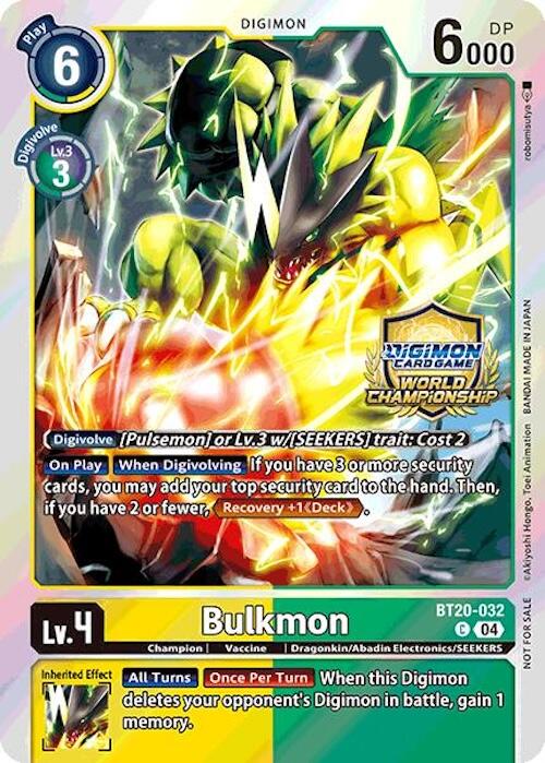 Image of Bulkmon [BT20-032] (Regionals 25-26 Champion Card Set Season 1) [Release Special Booster Ver.2.5 Promos]