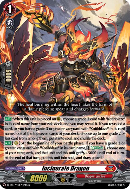 Image of Incinerate Dragon (D-PR/749EN) [D Promo Cards]