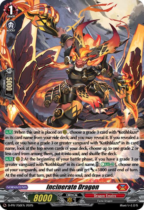 Image of Incinerate Dragon (Foil) (D-PR/750EN) [D Promo Cards]