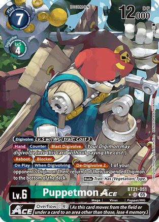 Image of Puppetmon ACE [BT21-051] (Alternate Art) [World Convergence]