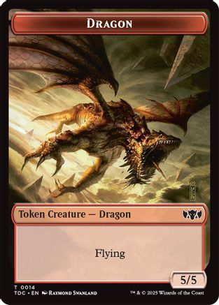 Image of Dragon (0014) // Treasure Double-Sided Token [Tarkir: Dragonstorm Commander Tokens]
