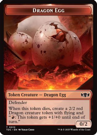 Image of Dragon Egg // Dragon (0013) Double-Sided Token [Tarkir: Dragonstorm Commander Tokens]