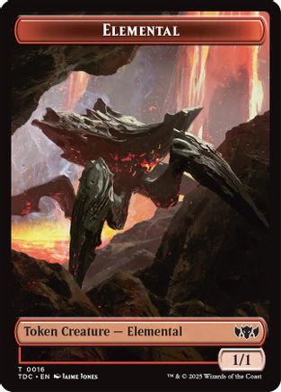 Image of Elemental (0016) // Gold Double-Sided Token [Tarkir: Dragonstorm Commander Tokens]