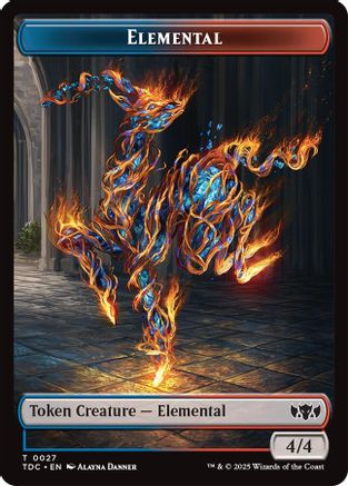 Image of Elemental (0027) // Monk Double-Sided Token [Tarkir: Dragonstorm Commander Tokens]